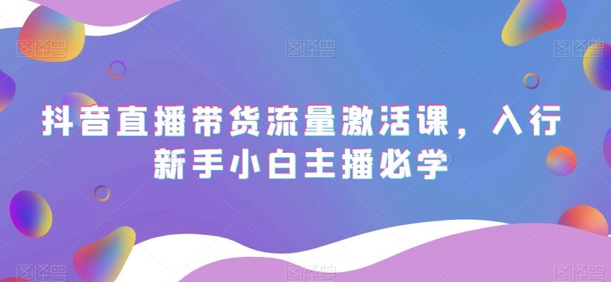 抖音直播带货流量激活课，入行新手小白主播必学-小艾项目网