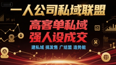 一人公司私域联盟，高客单私域，强人设成交，建私域 搞发售 广结盟 造势能-卿云社