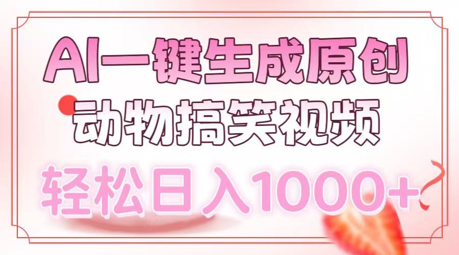 AI一键生成原创动物搞笑视频，轻松日入1000+-卿云社