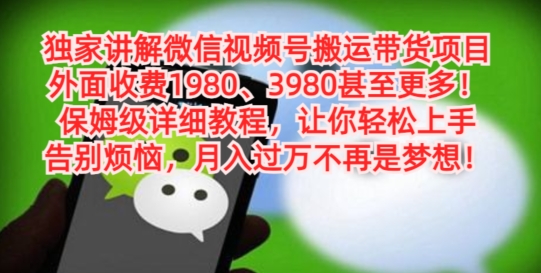 独家讲解微信视频号搬运带货项目，保姆级详细教程-卿云社