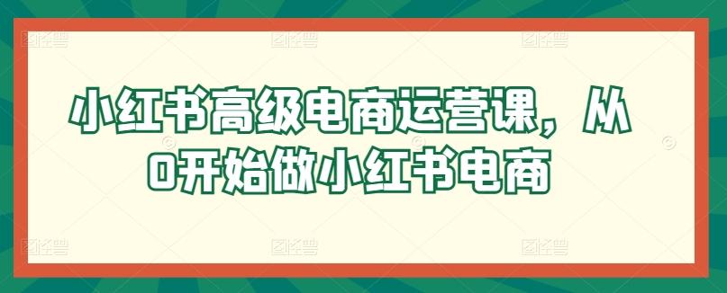 小红书高级电商运营课，从0开始做小红书电商-卿云社