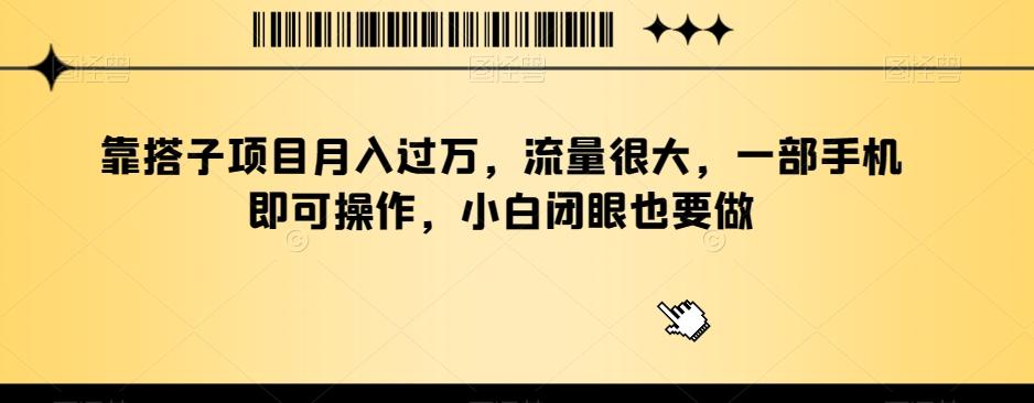 靠搭子项目月入过万，流量很大，一部手机即可操作，小白闭眼也要做-卿云社