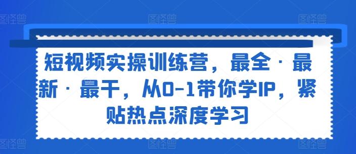 短视频实操训练营，最全·最新·最干，从0-1带你学IP，紧贴热点深度学习-卿云社