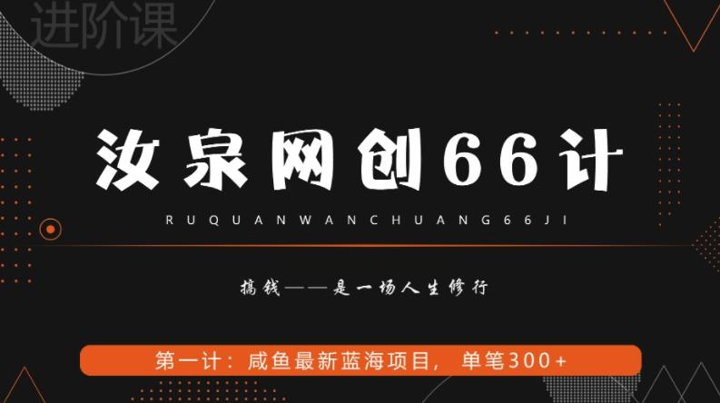 汝泉网创66计之第1计：闲鱼长期稳定项目，单笔变现300+-卿云社