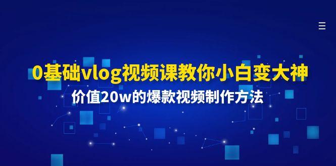 0基础vlog视频课教你小白变大神:价值20w的爆款视频制作方法-卿云社