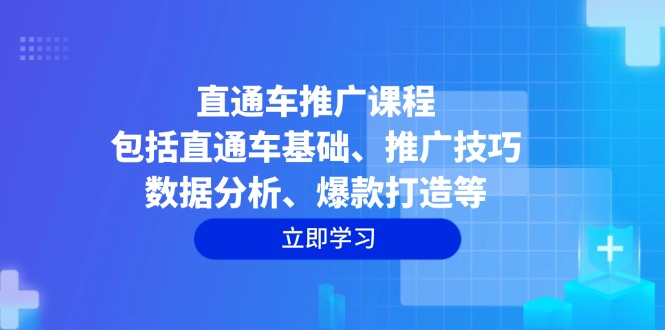 直通车推广课程：包括直通车基础、推广技巧、数据分析、爆款打造等-卿云社