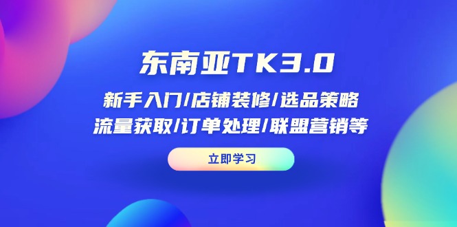 东南亚TK3.0：新手入门/店铺装修/选品策略/流量获取/订单处理/联盟营销等-卿云社