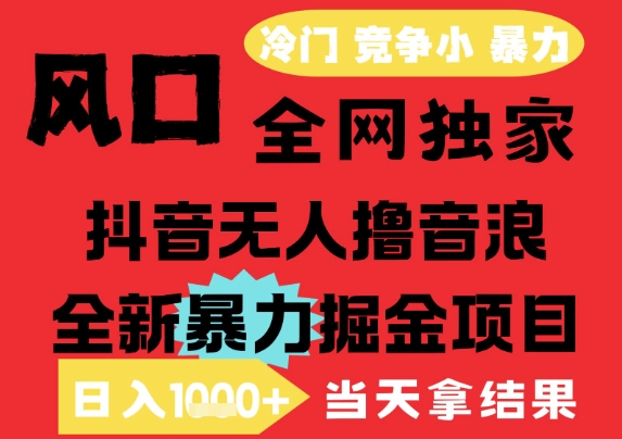 25年6月高爆抖音无人直播最新撸音浪掘金项目，解放双手小白可做，无脑日入1k+，门槛低【揭秘】-卿云社