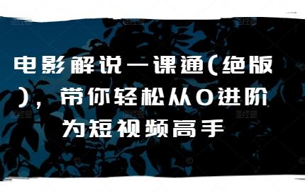 电影解说一课通(绝版)，带你轻松从0进阶为短视频高手-卿云社