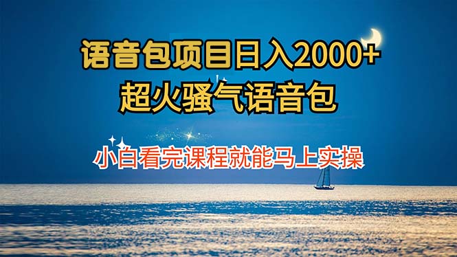 语音包项目 日入2000+ 超火骚气语音包小白看完课程就能马上实操-卿云社