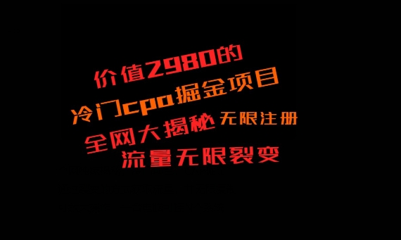 价值2980的CPA掘金项目大揭秘，号称当天收益200+，不见收益包赔双倍-卿云社