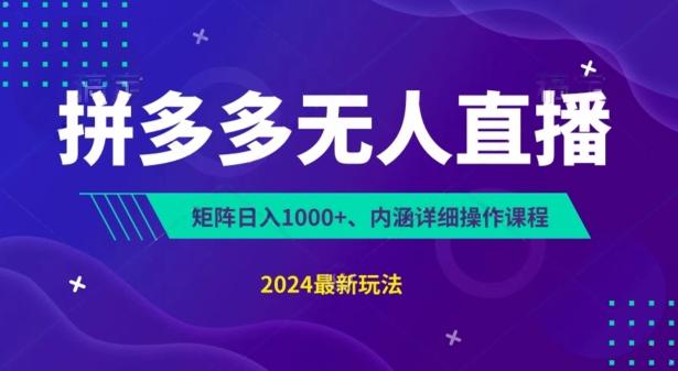 拼多多无人直播不封号，0投入，3天必起，无脑挂机，日入1k+【揭秘】-卿云社