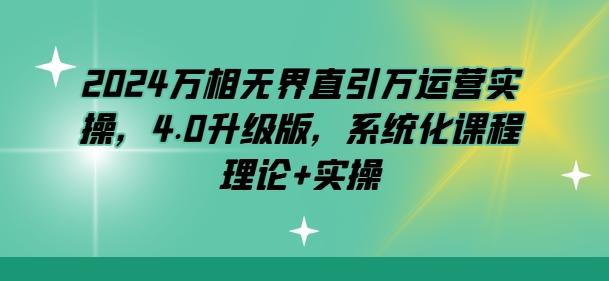 2024万相无界直引万运营实操，4.0升级版，系统化课程 理论+实操-卿云社