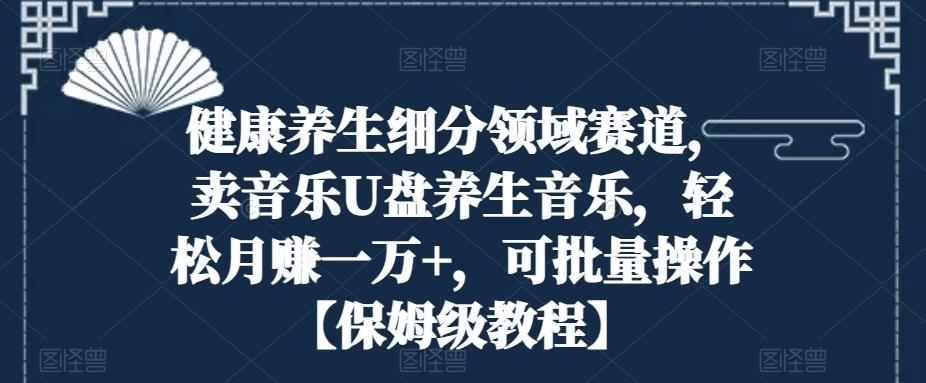 健康养生细分领域赛道，卖音乐U盘养生音乐，轻松月赚一万+，可批量操作【保姆级教程】-卿云社