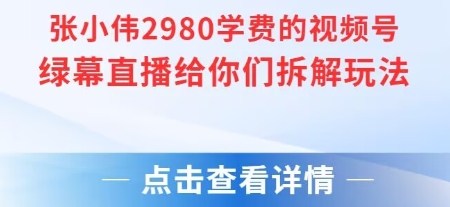 张小伟2980付费额视频号绿幕直播给你们拆解玩法-卿云社