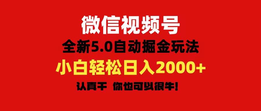 微信视频号变现，5.0全新自动掘金玩法，日入利润2000+有手就行-卿云社