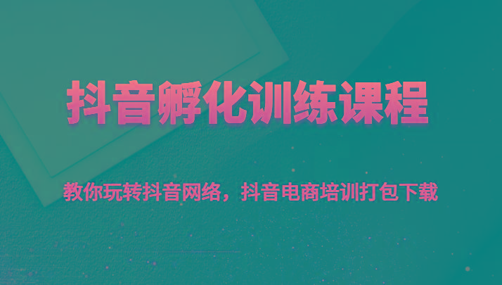 抖音孵化训练课程-教你玩转抖音网络，抖音电商培训打包下载-卿云社