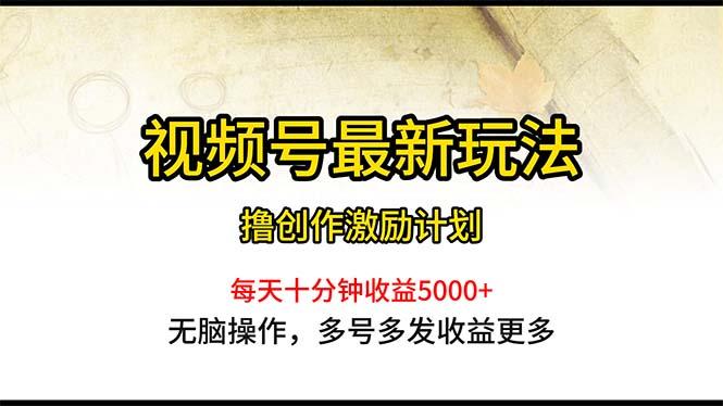 视频号最新玩法，每日一小时月入5000+-卿云社