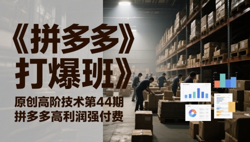 《拼多多打爆班》原创高阶技术第44期，拼多多高利润强付费-卿云社