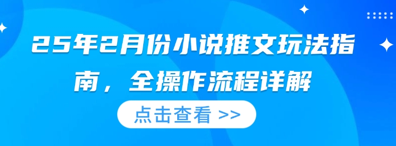 25年2月份小说推文玩法指南，全操作流程详解-卿云社