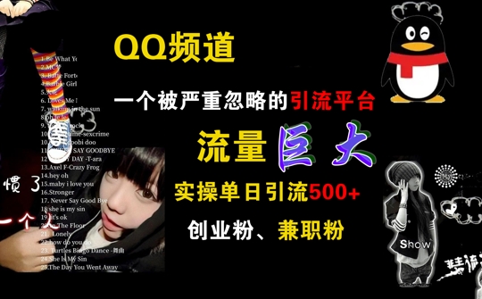 QQ频道，一个被严重忽略的引流平台，流量巨大 实操单日引流500+创业粉兼职粉【揭秘】-卿云社