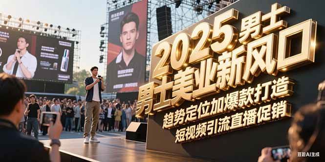 2025男士美业新风口，趋势定位加爆款打造，短视频引流直播促销-卿云社