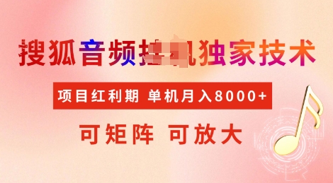 全网首发搜狐音频挂JI独家技术，项目红利期，可矩阵可放大，稳定月入8k【揭秘】-卿云社
