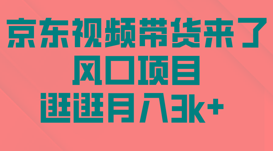 (10025期)京东短视频带货来了，风口项目，逛逛月入3k+-卿云社