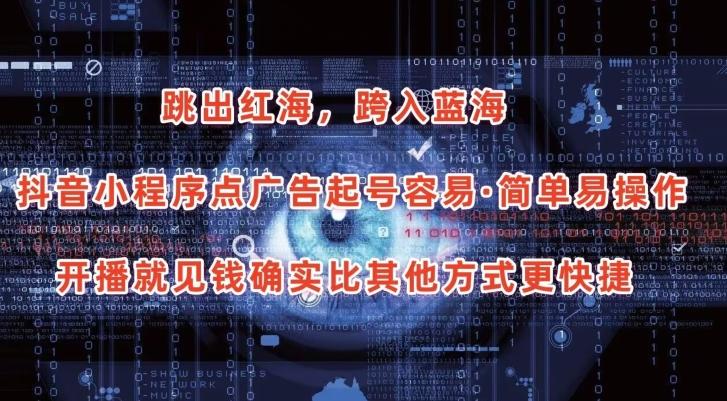 抖音小程序点广告项目，起号容易，简单易操作，开播就见有收益【揭秘】-卿云社