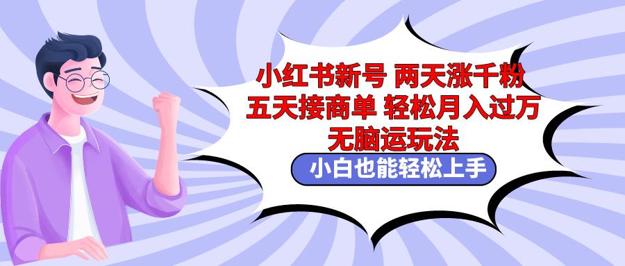 小红书新号两天涨千粉五天接商单轻松月入过万 无脑搬运玩法 小白也能轻…-卿云社