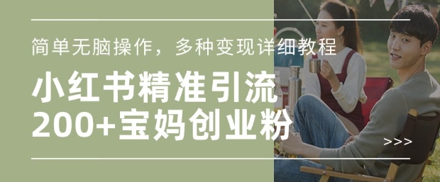 小红书混剪日引200+宝妈创业粉，简单无脑操作，多种变现详细教程-卿云社