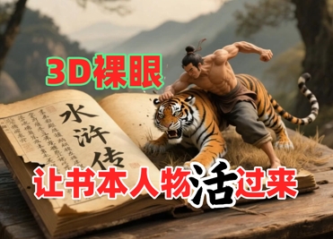 书本人物裸眼3D视频，新的玩法，流量超猛，保姆级教程-卿云社