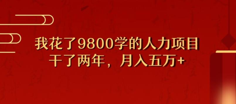 我花了9800学习，干了两年赚了70万的人力项目-卿云社