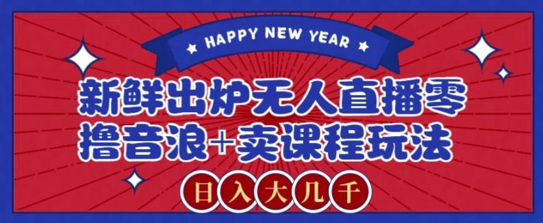 2024最新无人直播零撸音浪+卖课程玩法，日入大几千不是梦【揭秘】-卿云社