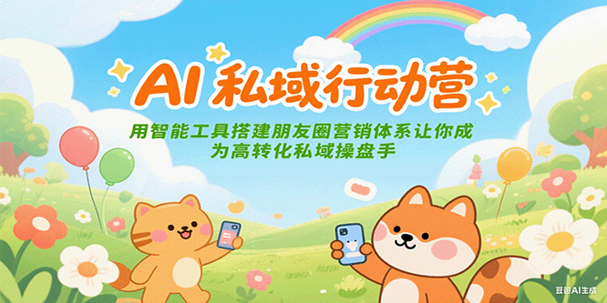 AI私域行动营:用智能工具搭建朋友圈营销体系让你成为高转化私域操盘手-卿云社