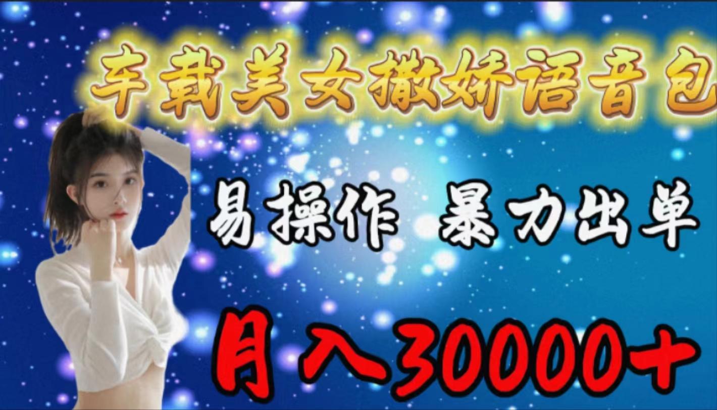 (9710期)车载女生撒娇语音包，易操作，暴力出单，月入30000+-卿云社