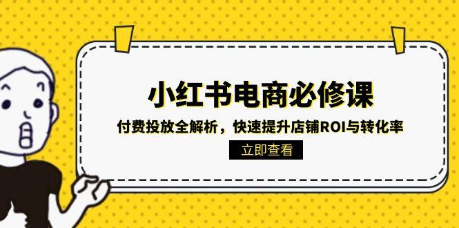 小红书电商必修课：付费投放全解析，快速提升店铺ROI与转化率-卿云社