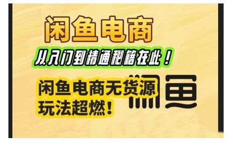 闲鱼电商实战课，从入门到精通秘籍在此，闲鱼电商无货源玩法超燃!-卿云社