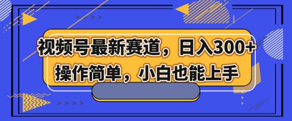 视频号最新赛道,日入300+,新手小白轻松掌握