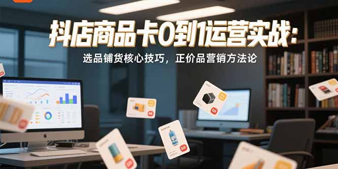 抖店商品卡0到1运营实战：选品铺货核心技巧，正价品营销方法论-卿云社