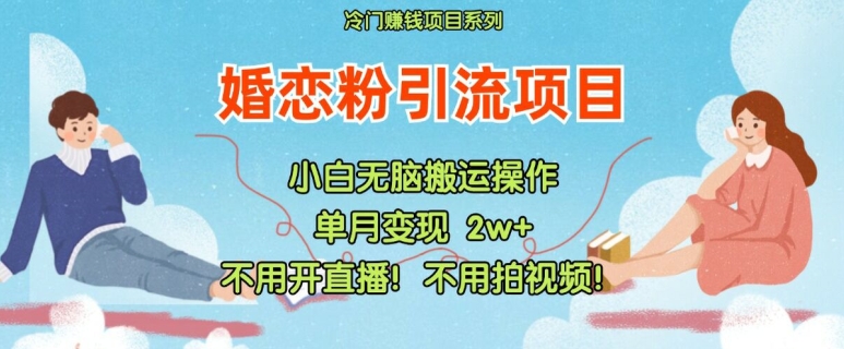 小红书婚恋粉引流，不用开直播，不用拍视频，不用做交付【揭秘】-卿云社