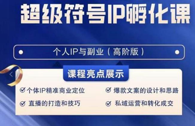 超级符号IP孵化高阶课，建立流量思维底层逻辑，打造属于自己IP（51节课）-卿云社