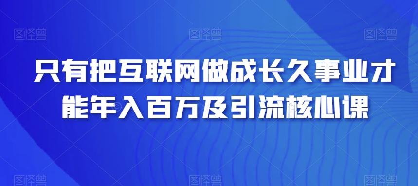 只有把互联网做成长久事业才能年入百万及引流核心课-卿云社