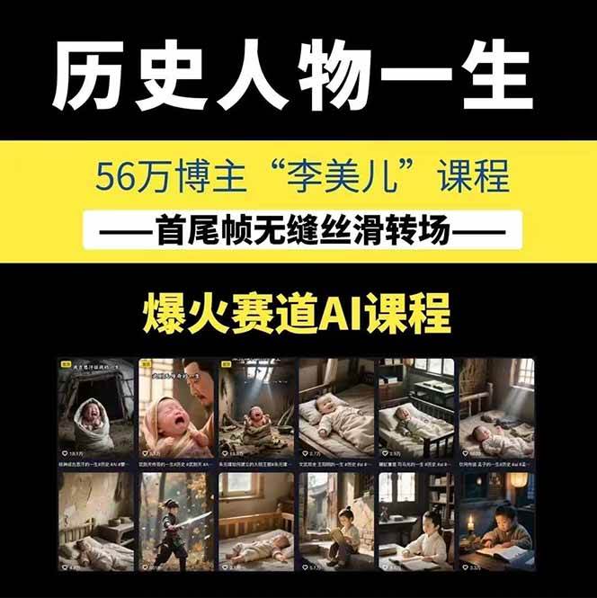 图片[1]-AI历史人物短视频创作，含IP打造、首尾帧无缝转场、智能体视频制作等核心教学内容-卿云社