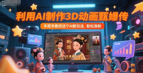 利用AI制作3D动画甄嬛传，流量爆了，手把手教你这个AI新玩法，轻松涨粉-卿云社