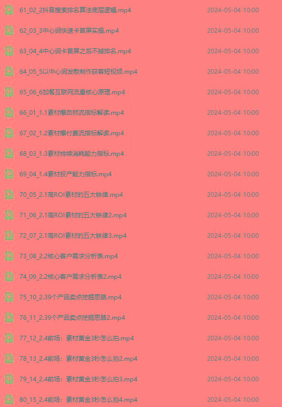 图片[4]-2024单品正价起号，直播素材投流选品：选品课+投流课+素材课+卡首屏/100节-卿云社