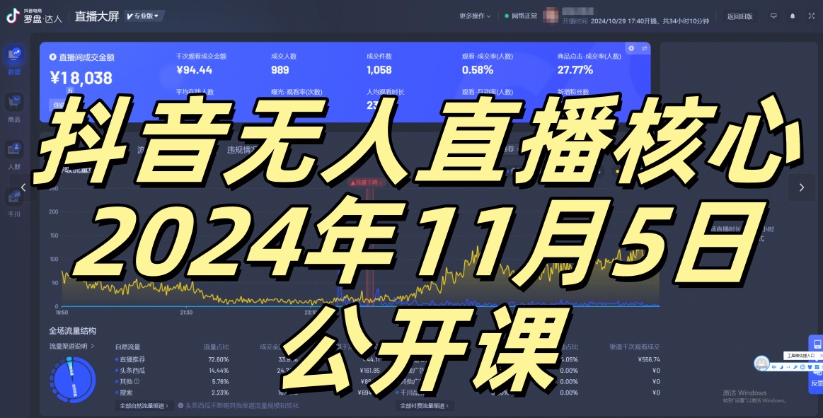 抖音无人直播核心公开课，咸鱼翻身小白可做带有睡后收入月入过万太简单【揭秘】-卿云社