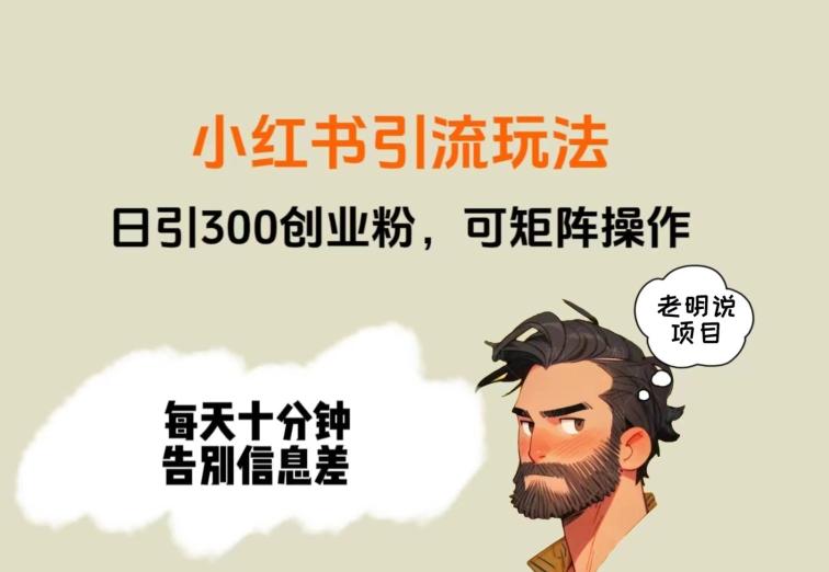 靠小红书视频日印300粉，两分钟一个视频轻松矩阵-卿云社