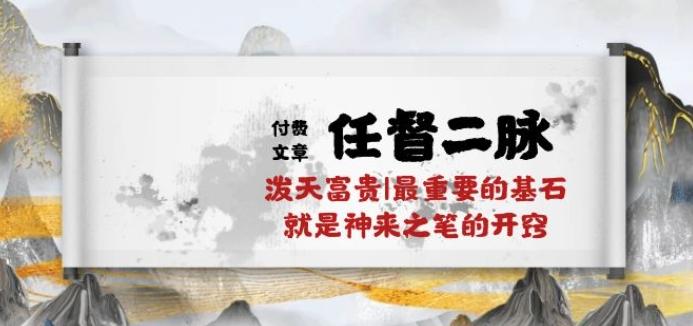 某付费文章《任督 二脉 泼天富贵|最重要的基石 就是神来之笔的开窍|万字》-卿云社