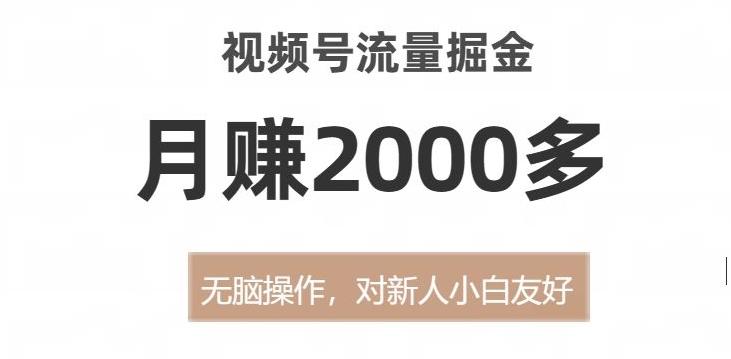 视频号流量掘金，无脑操作，对新人小白友好，月赚2000多【揭秘】-卿云社